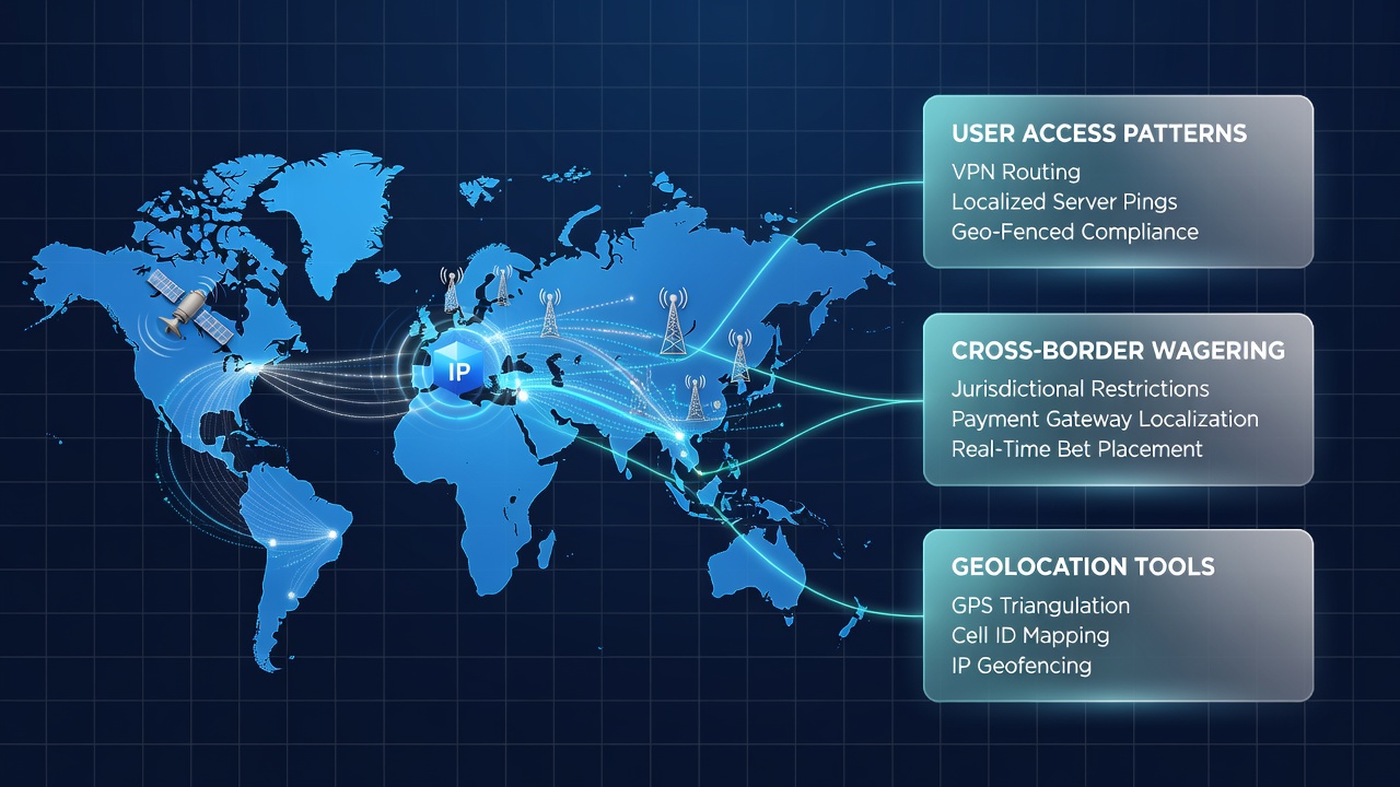 Geolocation tools analyzing access patterns across international wagering platforms